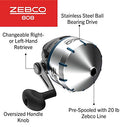 ZEBCO 808 SALTFISHER SPINCAST FISHING - 80 REEL - 1 PACK - GRAY/BLUE - Like New