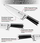 Knife Block Set, ENOKING 8 Pieces Kitchen Knife Set - B08FWYMQLJ - Black - Brand New