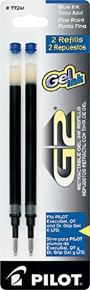 PILOT G2 GEL INK REFILLS, FINE POINT 0.7 MM, BLUE, PACK OF 2 PIL77241 - Brand New