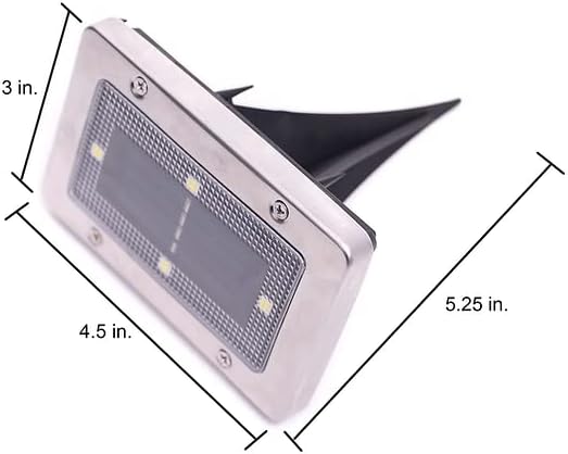 Sunspot Weatherproof Solar LED Disk Lights 4 pack TOE424 - STAINLESS STEEL - Like New