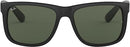 RAY-BAN Justin Square Men's Sunglasses 0RB4165 - Dark Brown/Rubber Brown Frame - Like New