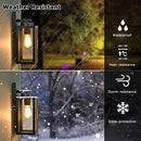BESLOWE OUTDOOR WALL LIGHT FIXTURES E26 SOCKETS GLASS SHADES 2-PACK - BLACK - Like New