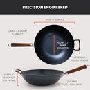 GreenPan Carbon Steel Wok 14”, Flat Bottom, Durable Stir-Fry Pan, CC009392-001 - Like New