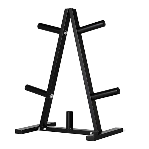 AMAZON BASICS WEIGHT PLATE TREE RACK 300 LBS - BLACK - Like New