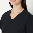 AMAZON BASICS WOMEN'S SCRUBS V-NECK TOP WITH POCKETS LARGE - BLACK - Like New