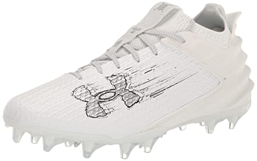 UNDER ARMOUR MEN'S BLUR SMOKE 2.0 MOLD, SIZE 8, WHITE/WHITE/METALIC SILVER - Like New