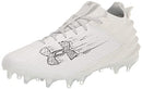 3026330 Under Armour Men Blur Smoke 2.0 Molded Cleat, White/White/Silver, SIZE 8 New