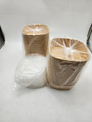 S. Dawezo 34 oz Kraft Paper Food Containers W/Lids 50 Pack - Natural Paper/Clear - Brand New