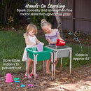 ECR4KIDS 2-STATION SAND AND WATER ADJUSTABLE PLAY TABLE ELR-12401 - GRAY/EMERALD - Like New