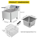 GARVEE DEEP FRYER BASKET COMMERCIAL 11L ELECTRIC COUNTERTOP - STAINLESS STEEL - Like New