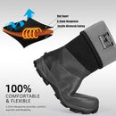 DRYCODE MENS RUBBER BOOTS, 5.5MM NEOPRENE WATERPROOF - 7 - BLACK/WHITE/YELLOW - Like New