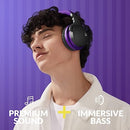 MOVSSOU E7 Active Noise Cancelling Headphones Wireless Over Ear - Purple Like New