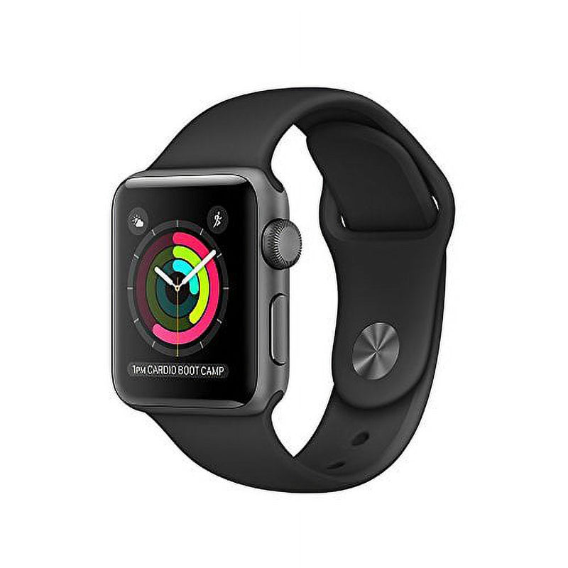 APPLE WATCH SERIES 2 38MM SPACE GRAY ALUMINIUM CASE BLACK SPORT BAND MP0D2ZP/A - Like New