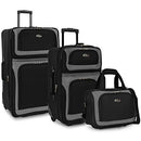 U.S. TRAVELER NEW YORKER LIGHTWEIGHT EXPANDABLE ROLLING LUGGAGE - BLACK - Brand New
