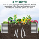 FRIZIONE 8x4x2ft Galvanized Metal Raised Garden Bed for Vegetables - SILVER - Like New
