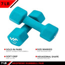 JFIT DUMBBELL PAIRS OR SETS – NEOPRENE & VINYL WEIGHTS - DUMBBELL PAIR 7LB - Like New