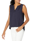 AMAZON ESSENTIALS WOMEN'S RELAXED FIT SLEEVELESS V-NECK WOVEN SHIRT - XS - NAVY - Brand New