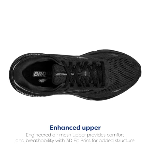 1103911D020 BROOKS MEN’S ADRENALINE GTS 23 SUPPORTIVE RUNNING BLACK/BLACK/EBONY - Like New