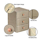 Pure Linen Folding Storage Box - Sturdy Frame, Easy Pull Fabric Bins - Organizer - Brand New