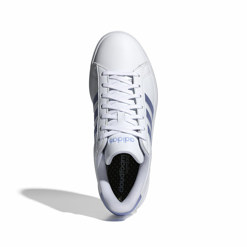 ADIDAS GRAND COURT 2.0 TRAINERS - WHITE/PURPLE WOMEN'S 7.5 US, EU 39.5 - Brand New