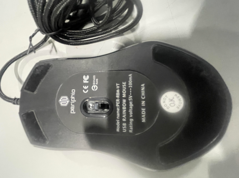 PERIPHIO LED WIRED GAMING MOUSE - BLACK - Like New
