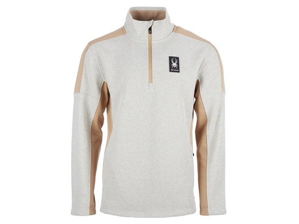 SPYDER MEN'S MENDOZA HALF ZIP PULLOVER, OATMEAL HEATHER, MEDIUM, SPFGD083 - Brand New