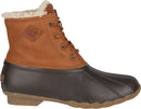 SPERRY SALTWATER WINTER LUXE LEATHER DUCK BOOT - SIZE: WOMEN 9 - TAN/DARK BROWN - Like New