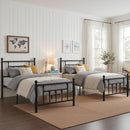 VECELO Twin Size Metal Platform Bed Frame Heavy Duty Slat Foundation B0CWRDP4JZ - Brand New