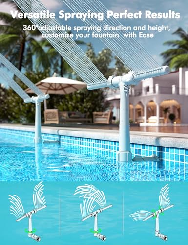 POOLHACKER POOL FOUNTAIN DUAL SPRAY WATER FOUNTAINS FOR ABOVE GROUND/INGROUND - Like New