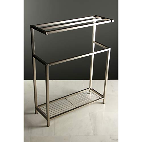 KINGSTON BRASS EDENSCAPE FREESTANDING TOWEL-RACK - BRUSHED NICKEL SCC8368 - Like New