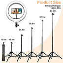 GIXIYIDY LED SELFIE RING LIGHT WITH STAND CIRCLE LIGHT PHONE HOLDER BLACK - Like New