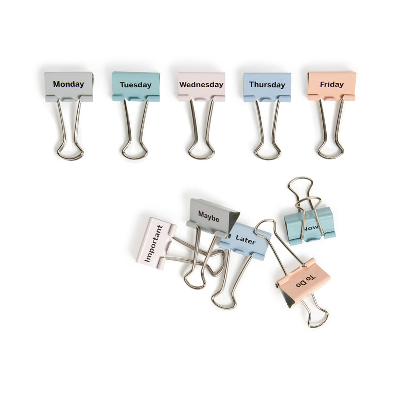 U BRANDS TASK ON HAND BINDER CLIPS, 32MM, ASSORTED, 10 PIECE COUNT - ASSORTED - Brand New