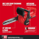 CRAFTSMAN 10" Mini Chainsaw, 20V Battery & Charger (CMCCS610D1 - RED/BLACK) - Like New