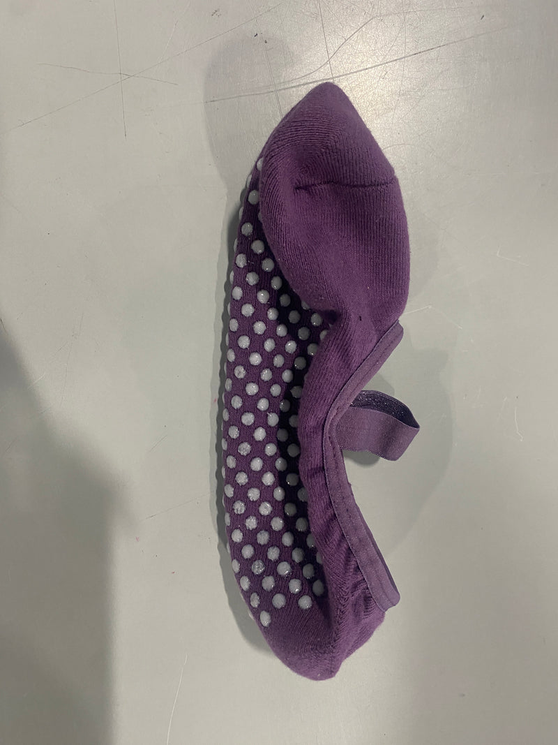 GENERIC NON-SLIP GRIP PURPLE YOGA SOCKS, 1 PAIR - PURPLE - Like New