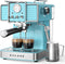 Galanz Retro Espresso Machine with Milk Frother 1350W, 1.5L - BEBOP BLUE Like New