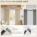 OLV 2 Pack Curtain Rod 36-45" Heavy Duty Modern Window Curtain Rod - Black - Brand New