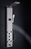 ELLO&ALLO LED RAINFALL WATERFALL SHOWER HEAD RAIN MASSAGE SYSTEM, BRUSHED NICKEL - Like New