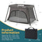 Pamo Babe Mini Travel Crib Portable with Mattress Pad P996 - Grey Like New