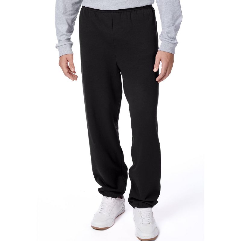 HANES ECOSMART MEN'S FLEECE SWEATPANTS, 32" - SIZE: XL - BLACK - Like New