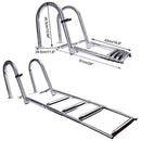 Amarine Made 4 Step Pontoon Boat Ladder Foldable Steel Marine - B01IT142AA - Brand New