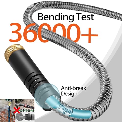 RULOYIU 100 FT STAINLESS STEEL GARDEN HOSE 2025 UPGRADED METAL WATER HOSES - Like New