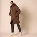 Amazon Essentials Men's Hooded Long Puffer Coat, Deep Brown, Large - Like New