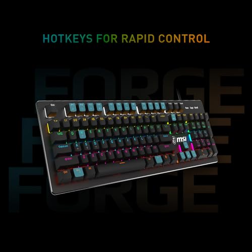 MSI FORGE GK300 COMBO BLUE SWITCHES GAMING RGB KEYBOARD + GM300 MOUSE - BLACK - Like New