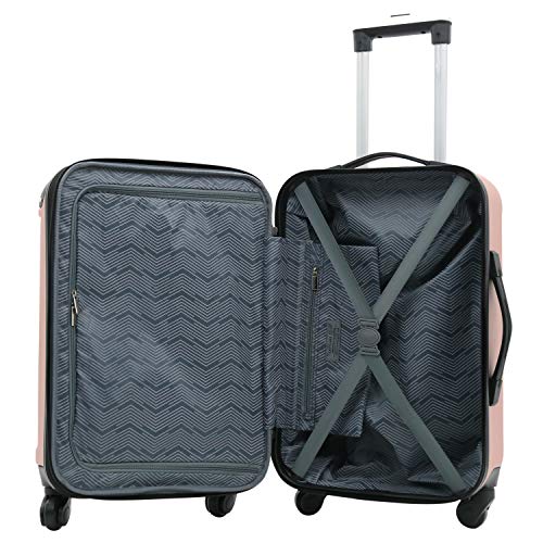 Travelers Club Midtown Hardside Luggage Travel, Rose Gold, 4-Piece Set Like New