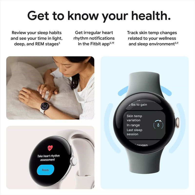 GOOGLE PIXEL WATCH 2 FITBIT HEART RATE TRACKING- GOLD ALUMINUM CASE - HAZEL - Like New