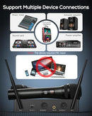 MOYLEAF WIRELESS MICROPHONES METAL DUAL UHF CORDLESS HANDHELD SYSTEM (T-023) - Like New