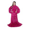 Snuggie Sherpa Original As Seen on TV Wearable Blanket Sleeves - Quilted Magenta - Like New