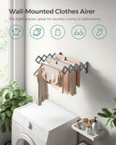 SONGMICS CLOTHES DRYING RACK WALL-MOUNTED DRYING RACK Clothing ULLR802G01 - Gray Like New