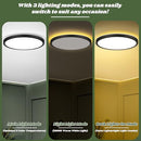 Brightever Black LED Flush Mount Ceiling Lights with Night Light 12" 2 Packs - Like New