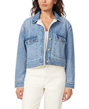 kensie Jeans for Women Crop Cargo Jacket with Sherpa Lining, Pippa, Large - Brand New